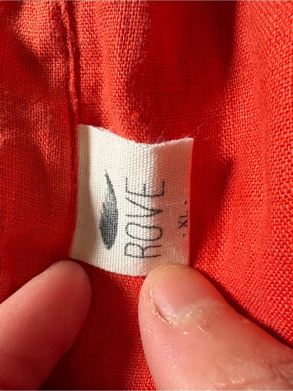 ROVE linen summer shirt dress in bright coral - beautiful red orange 100% linen - Picture 4 of 8